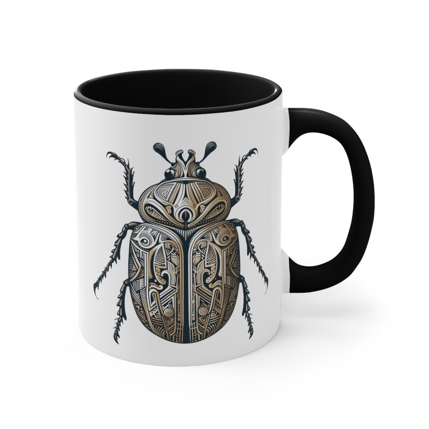 Carved Beetle Colorful Accent Mugs, 11oz (330 ml)