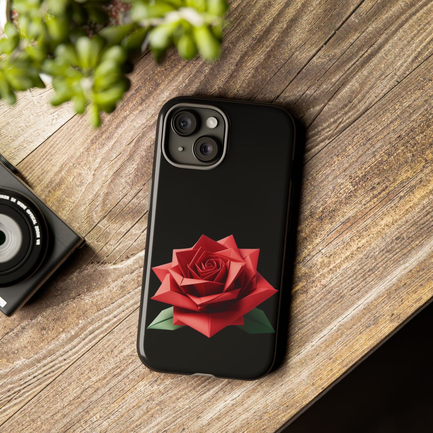 Origami Red Rose Tough Cases iPhone/Google/Samsung