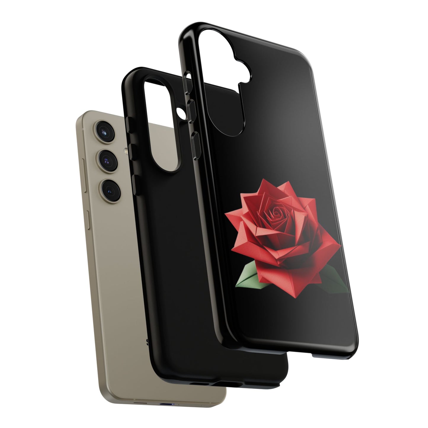 Origami Red Rose Tough Cases iPhone/Google/Samsung