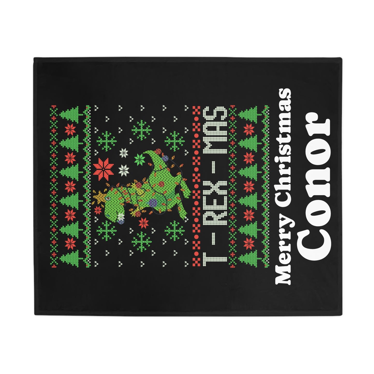 Customisable T-Rex-Mas Plush Fleece Blanket