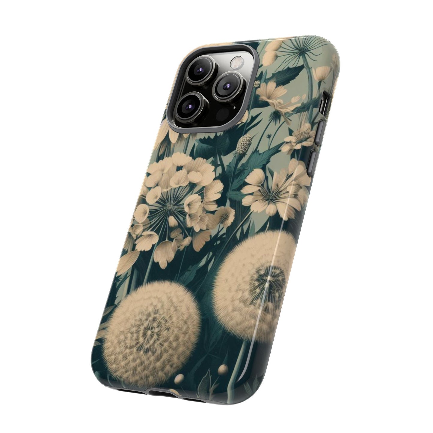 Blue & Cream Flowers Tough Cases iPhone/Google/Samsung