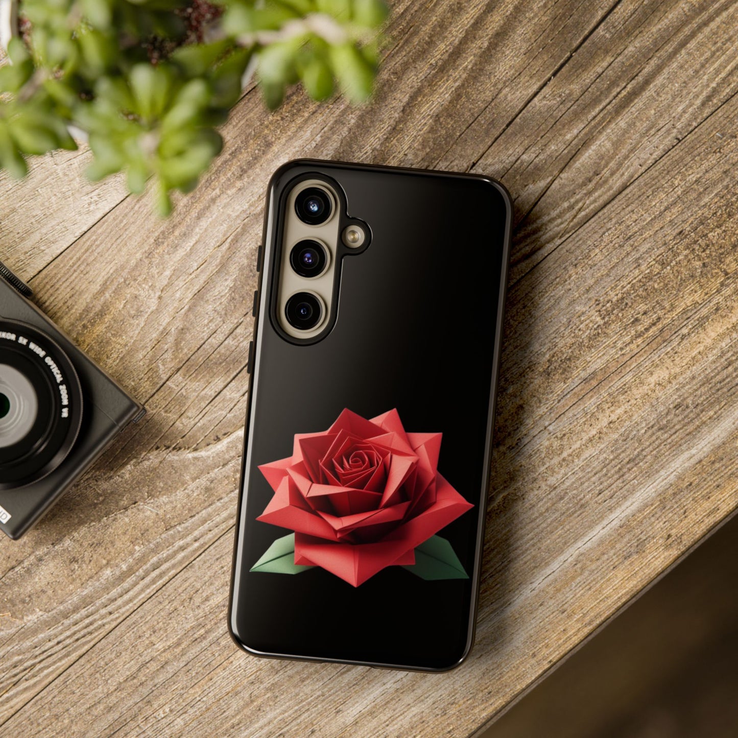 Origami Red Rose Tough Cases iPhone/Google/Samsung