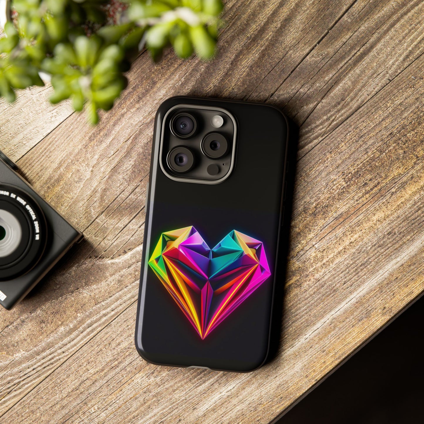 Origami Neon Heart Tough Cases iPhone/Google/Samsung