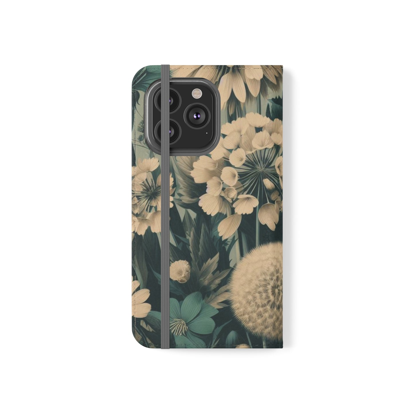 Blue & Cream Flowers Flip Cases iPhone/Samsung