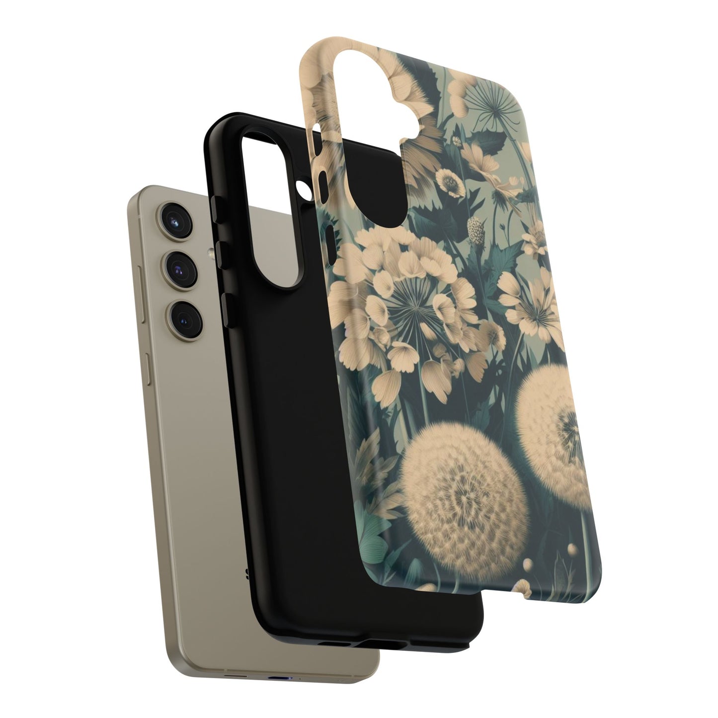 Blue & Cream Flowers Tough Cases iPhone/Google/Samsung