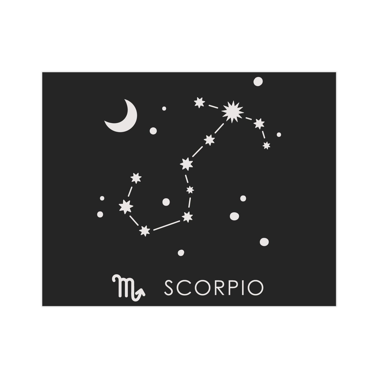 Scorpio Starmap Unframed Prints - black