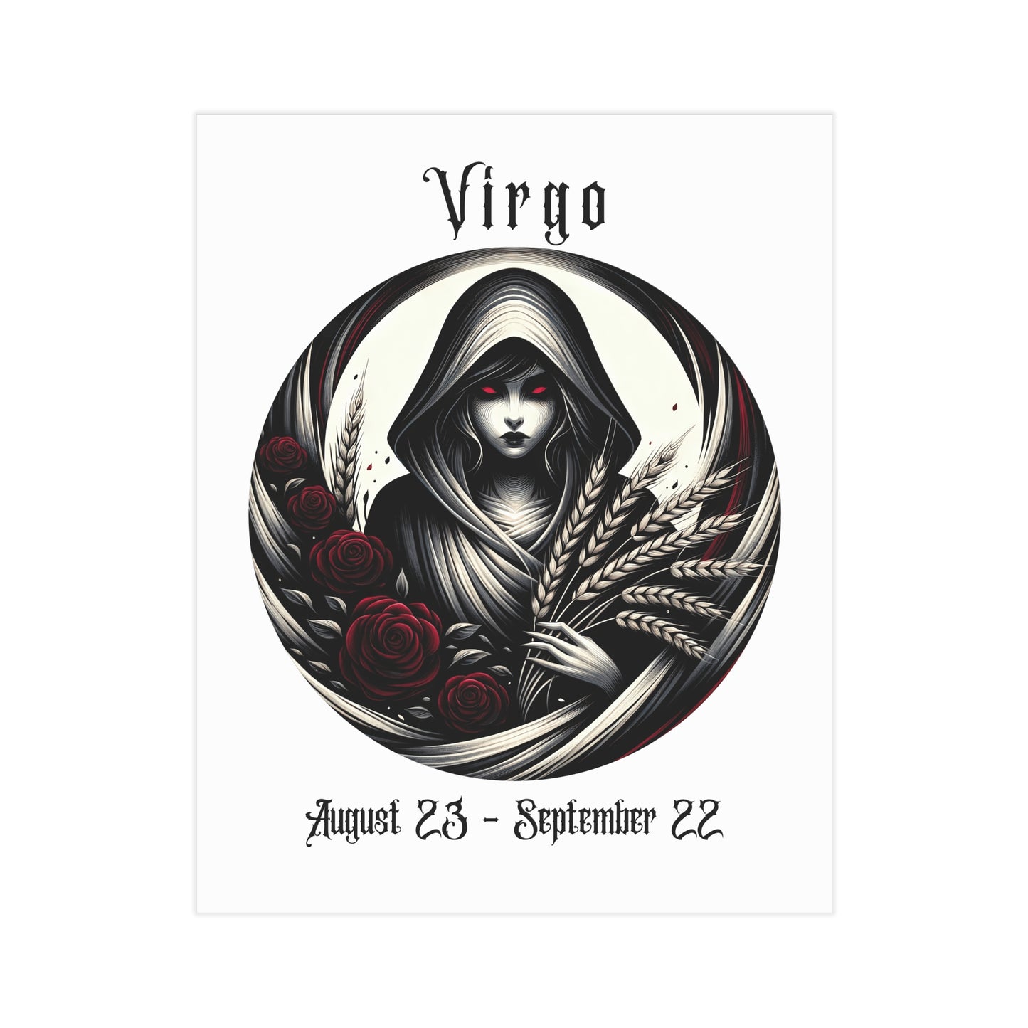 Gothic Virgo  Unframed Prints - white