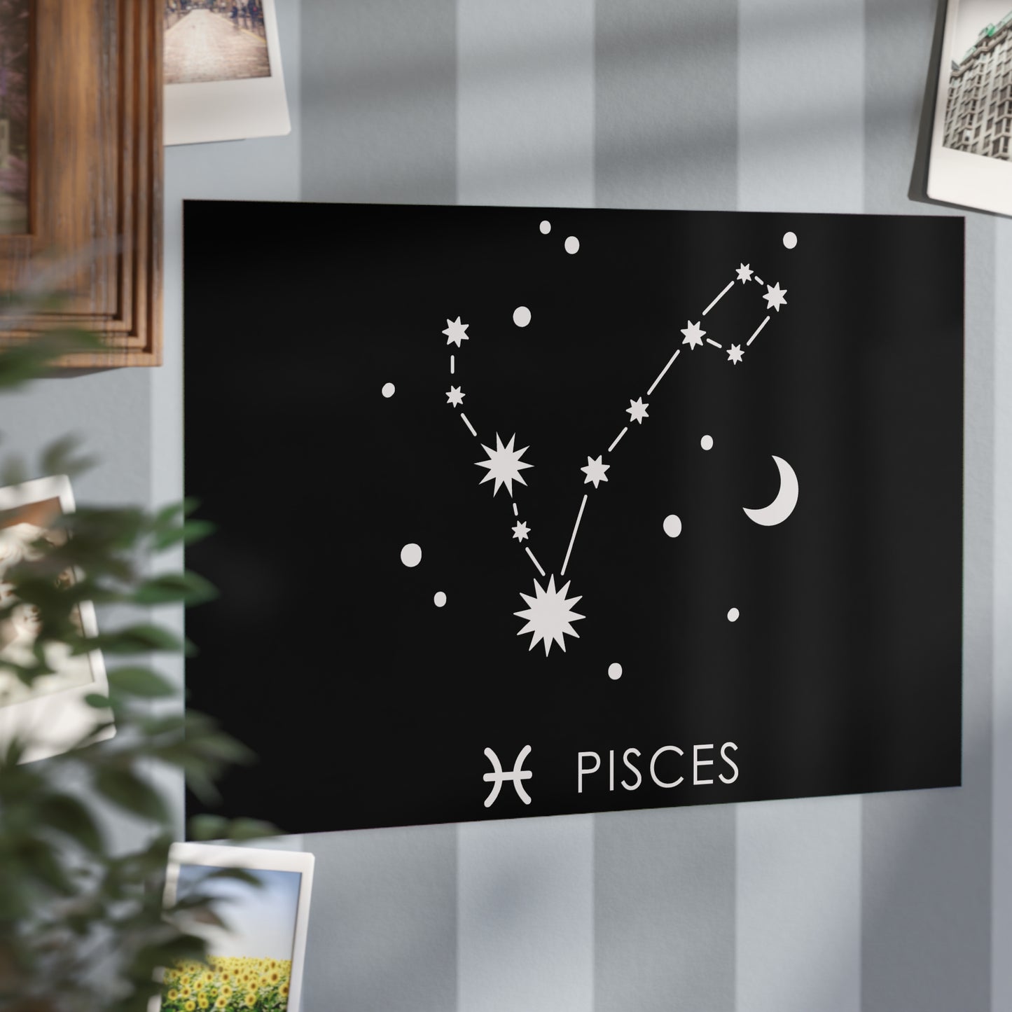 Pisces Starmap Unframed Prints - black