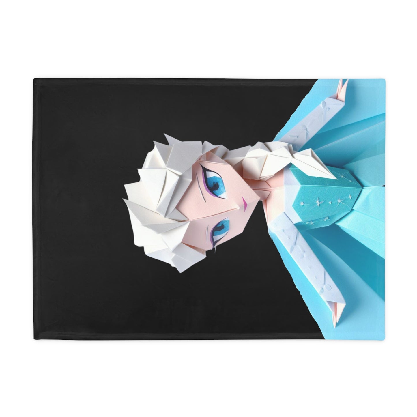 Origami Elsa Plush Fleece Blanket - Black