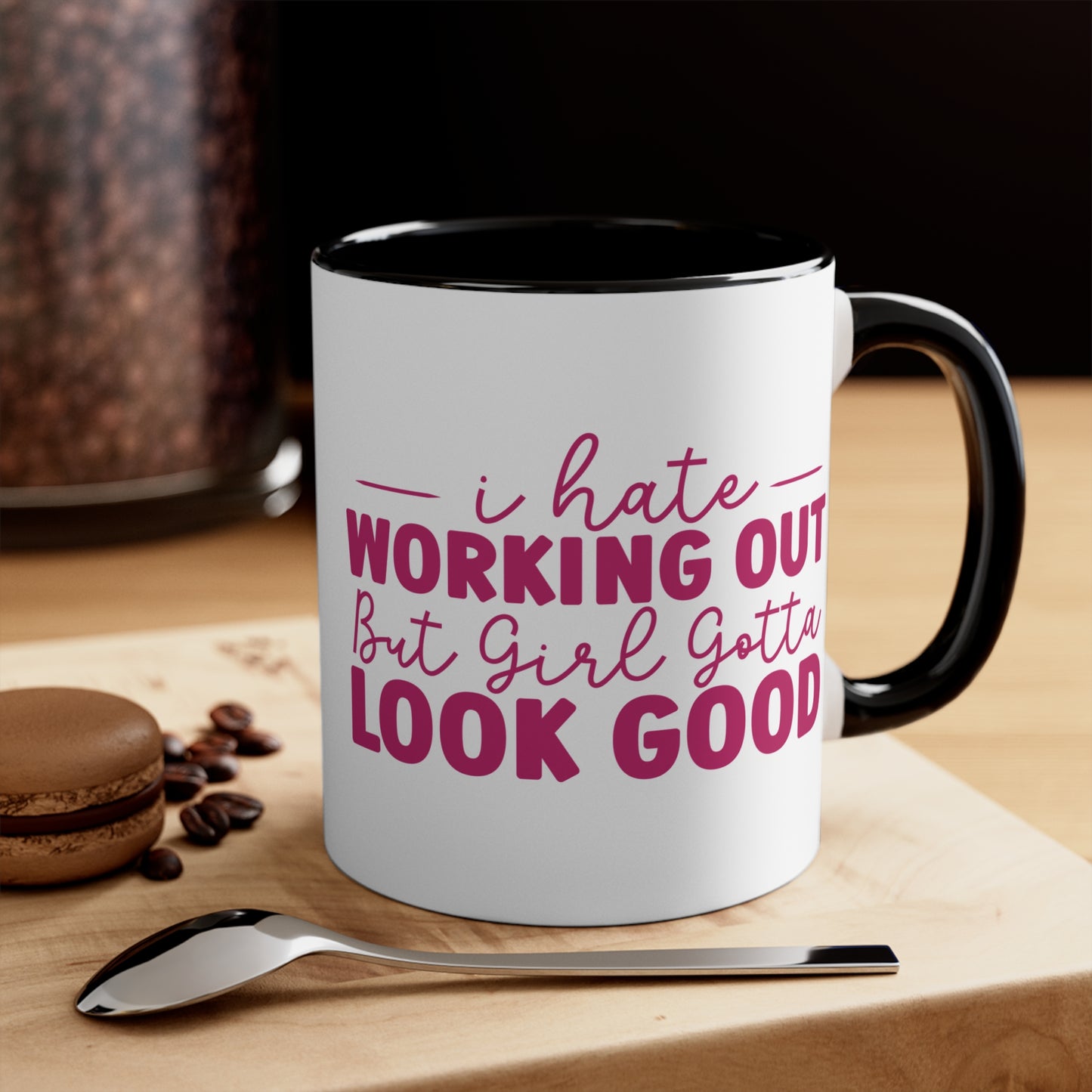 I Hate Working Out... Workout Colorful Accent Mug 11oz - For Gym Fitness Enthusiasts