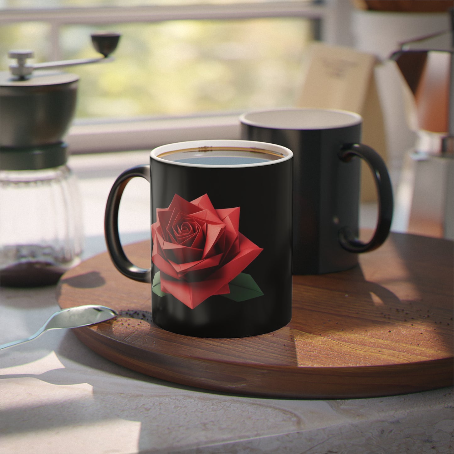 Origami Red Rose Magic Mug