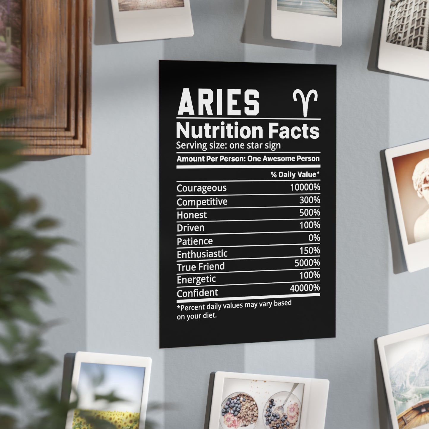 Aries Nutrition Unframed Prints - black