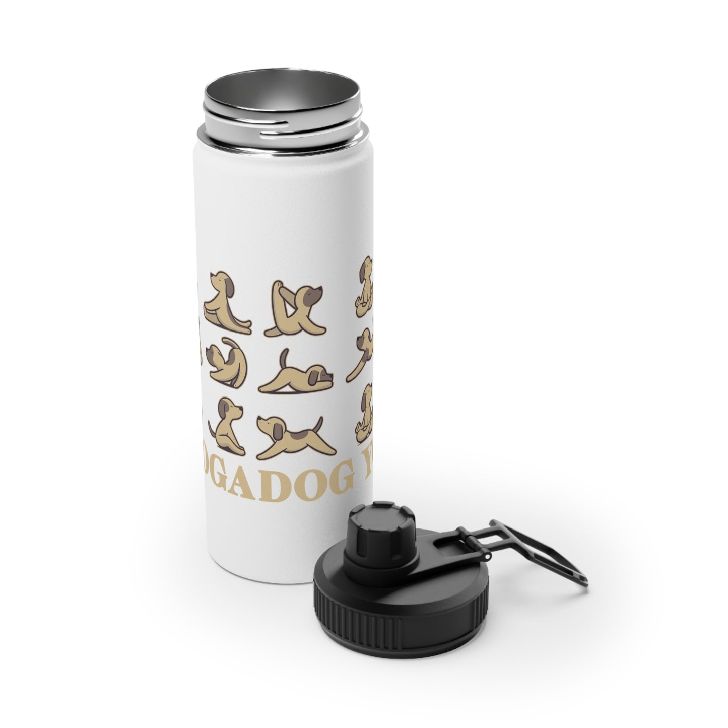 Dog Yoga Stainless Steel Water Bottle - # Sizes