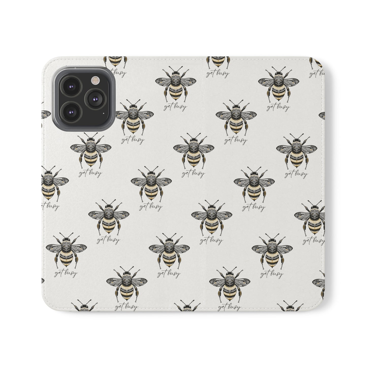 Get Busy Bee Flip Cases for iPhone/Samsung - white