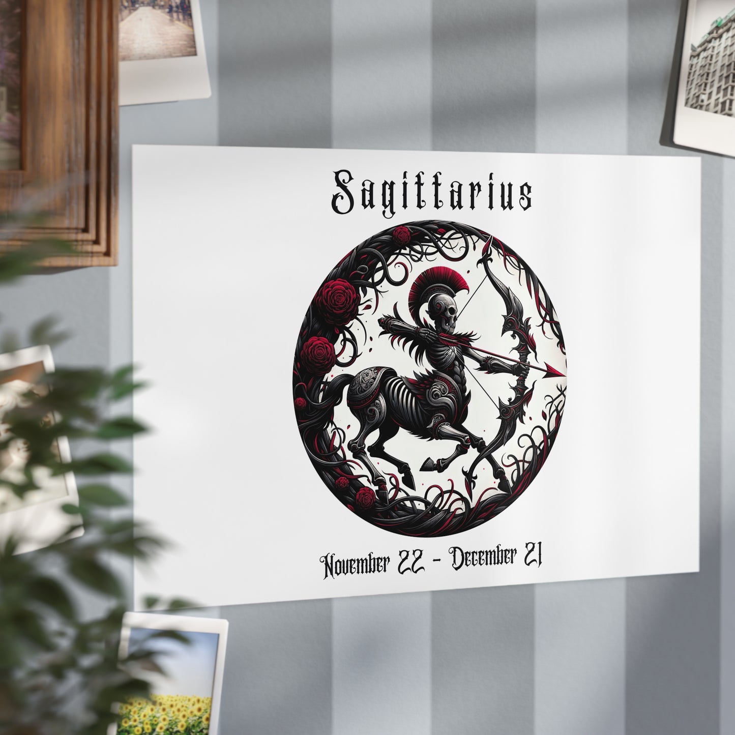 Gothic Sagittarius Unframed Prints - white