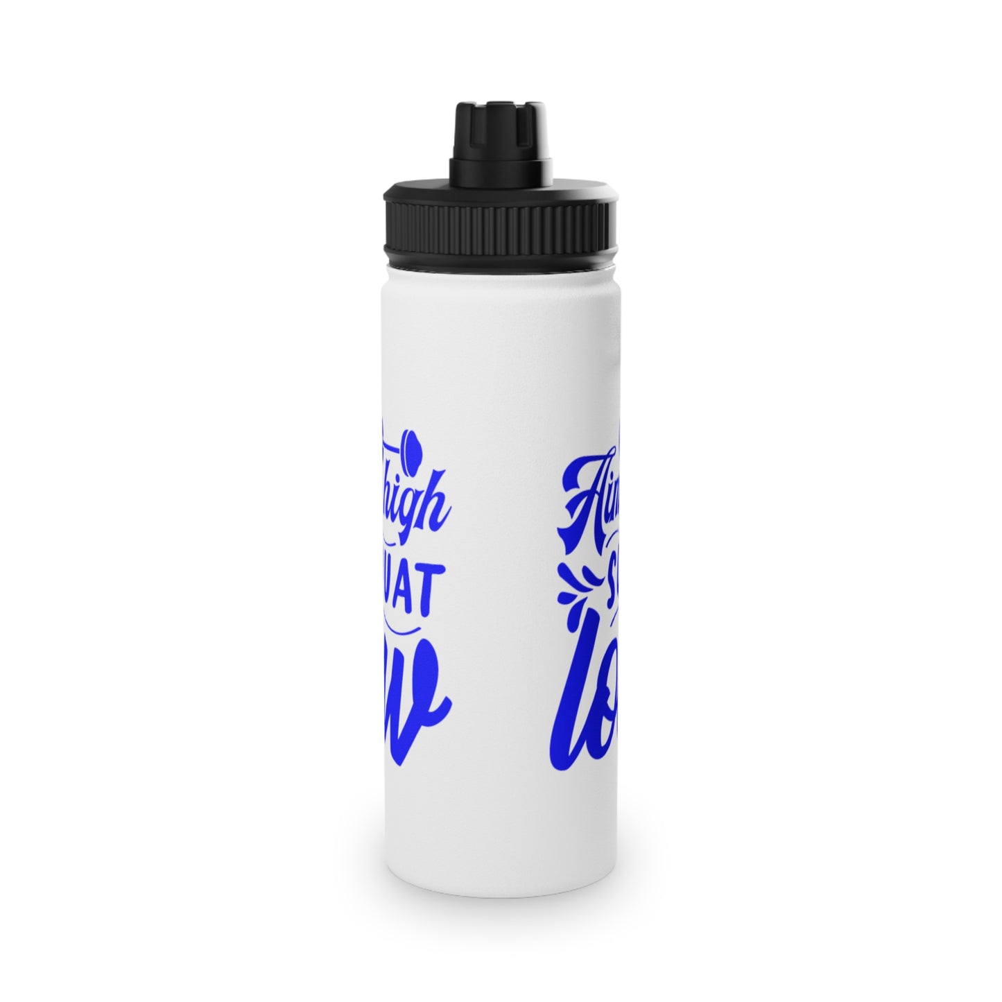 Aim High Squat Low Stainless Steel Sports Water Bottle - 3 sizes