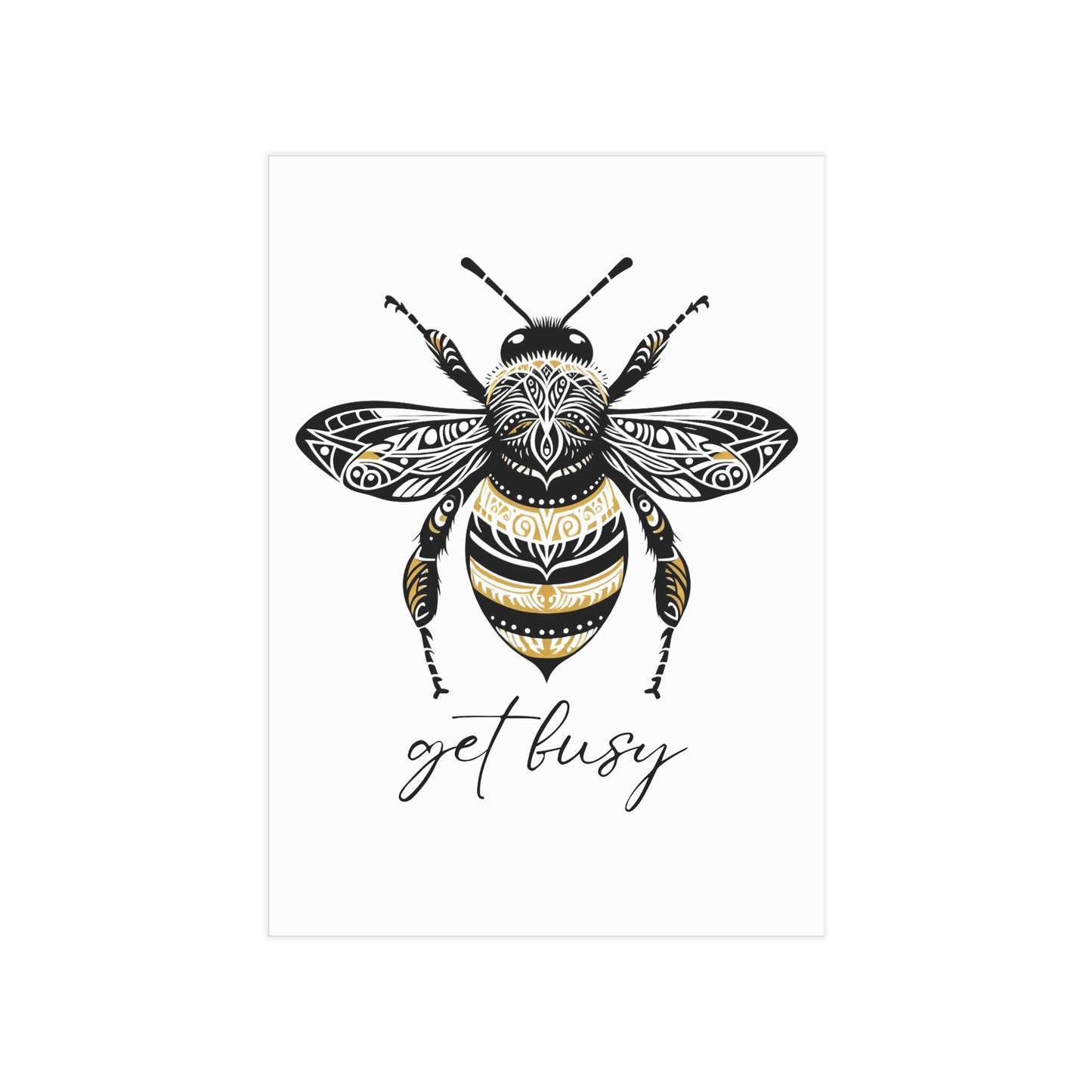 Get Busy Bee Unframed Prints - white