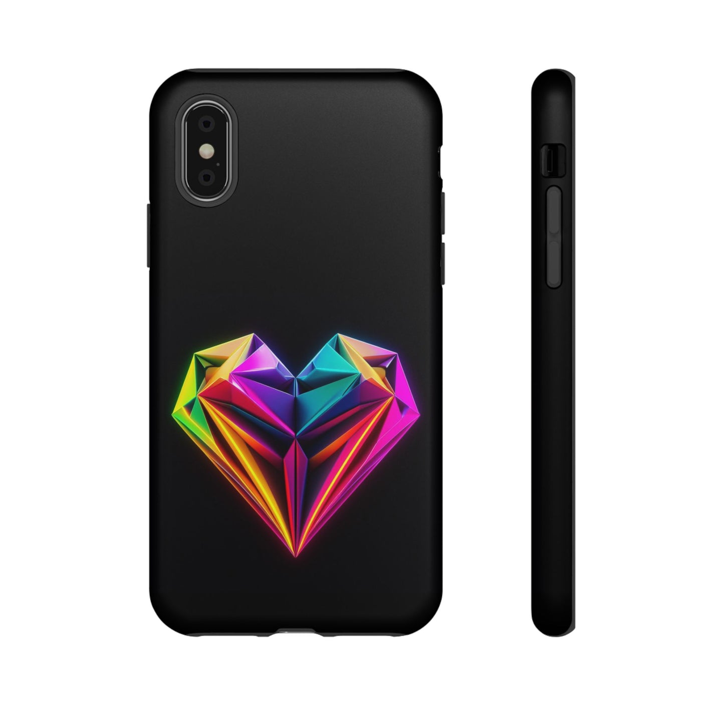 Origami Neon Heart Tough Cases iPhone/Google/Samsung