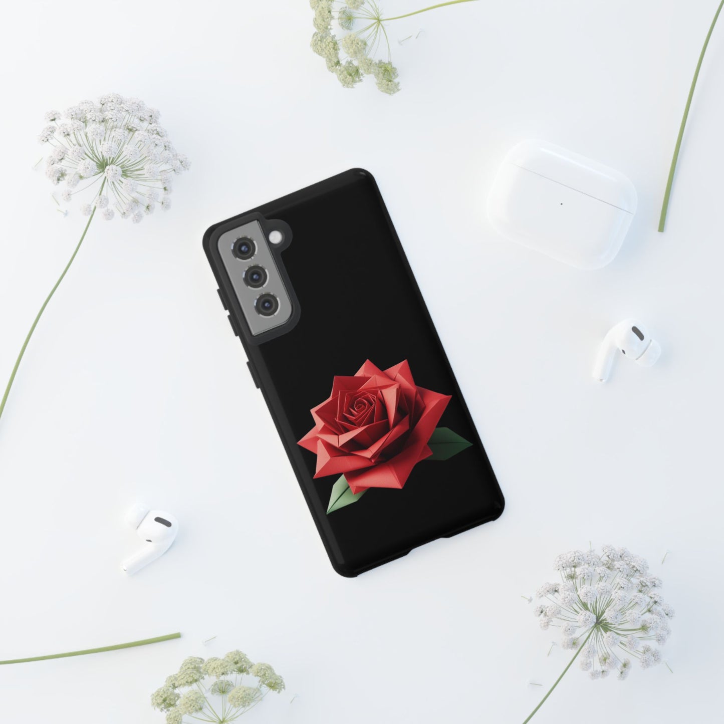 Origami Red Rose Tough Cases iPhone/Google/Samsung