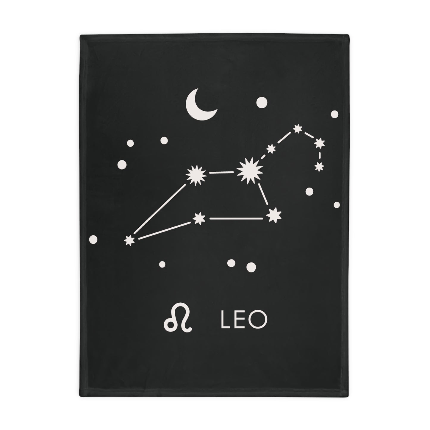 Leo Star Map Plush Fleece Blanket - black