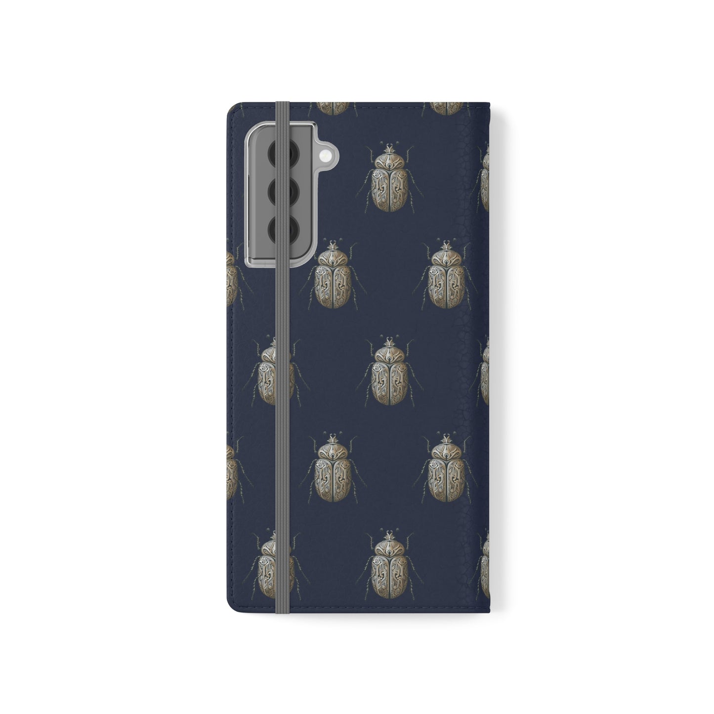 Carved Beetle Flip Cases for iPhone/Samsung - navy