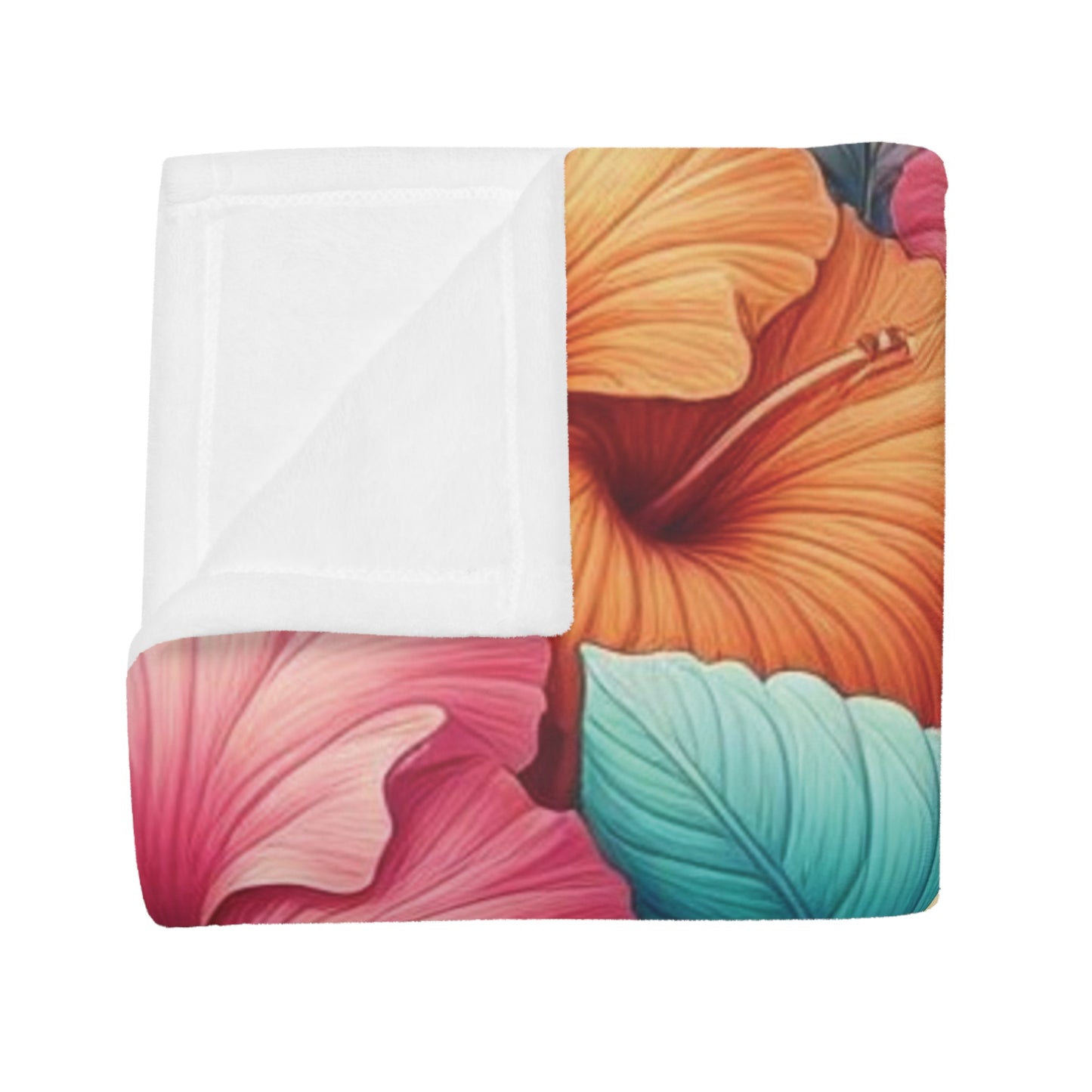 Hibiscus #3 Plush Fleece Blanket