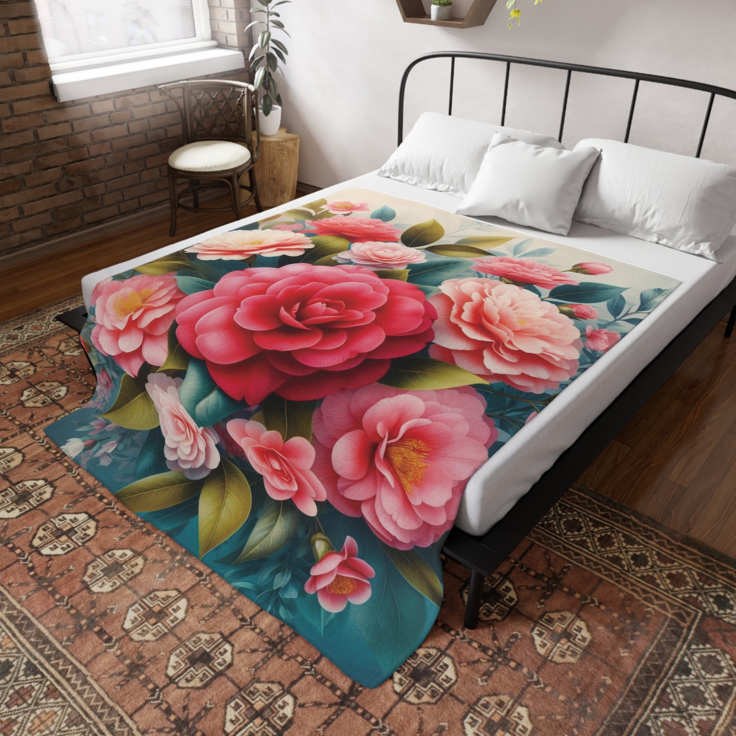 Camelia #1 Plush Fleece Blanket