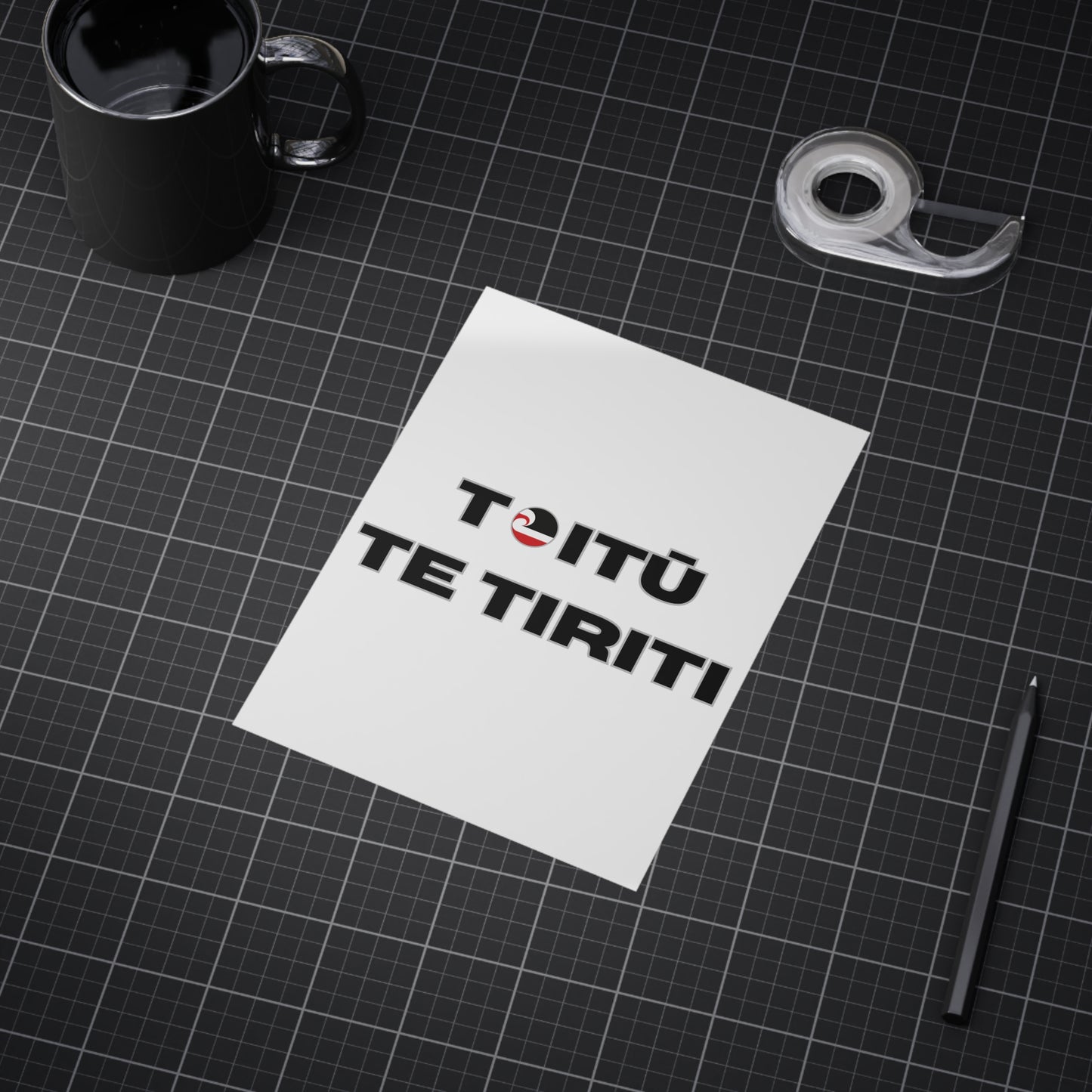 Toitū Te Tiriti Unframed Prints - white