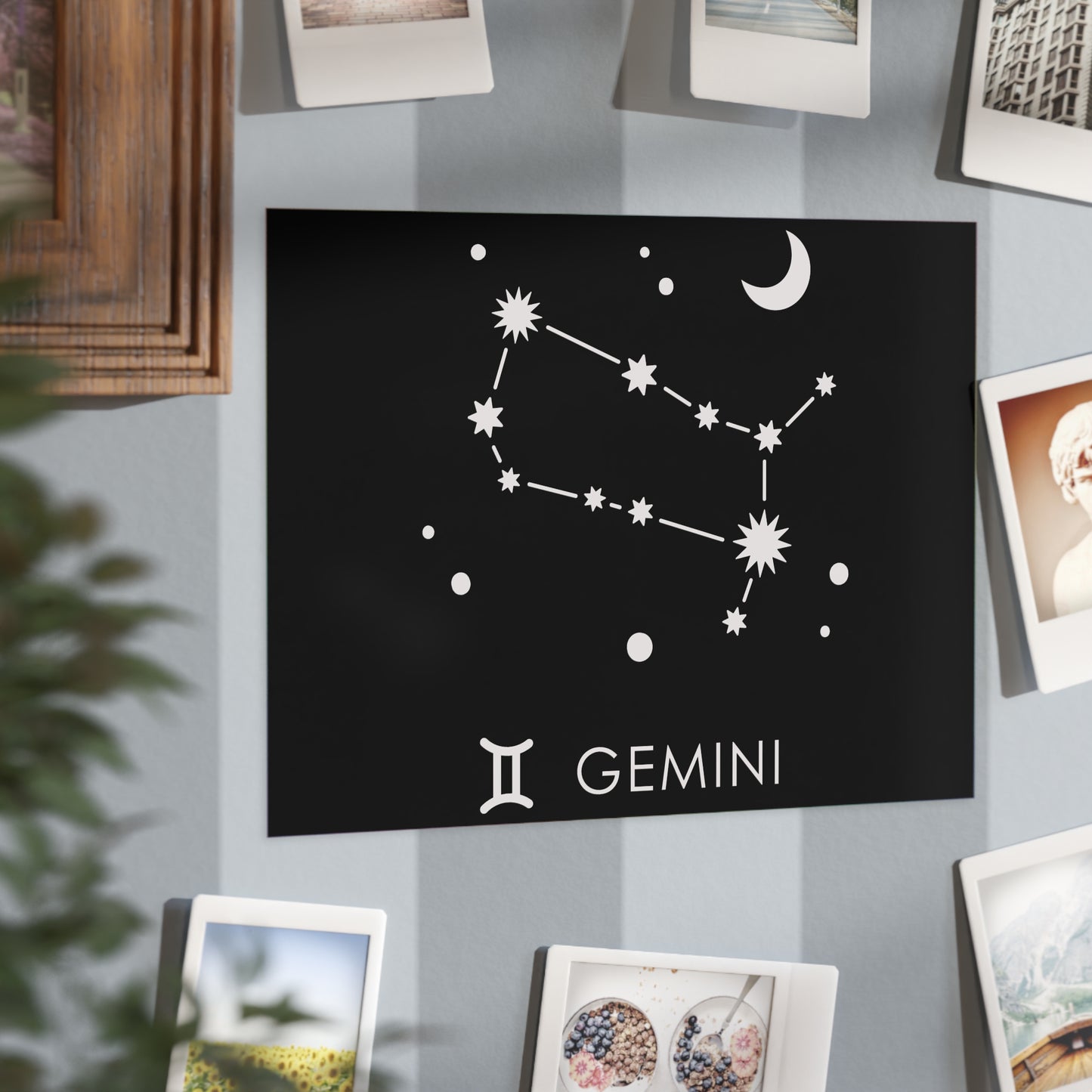 Gemini Starmap Unframed Prints - black