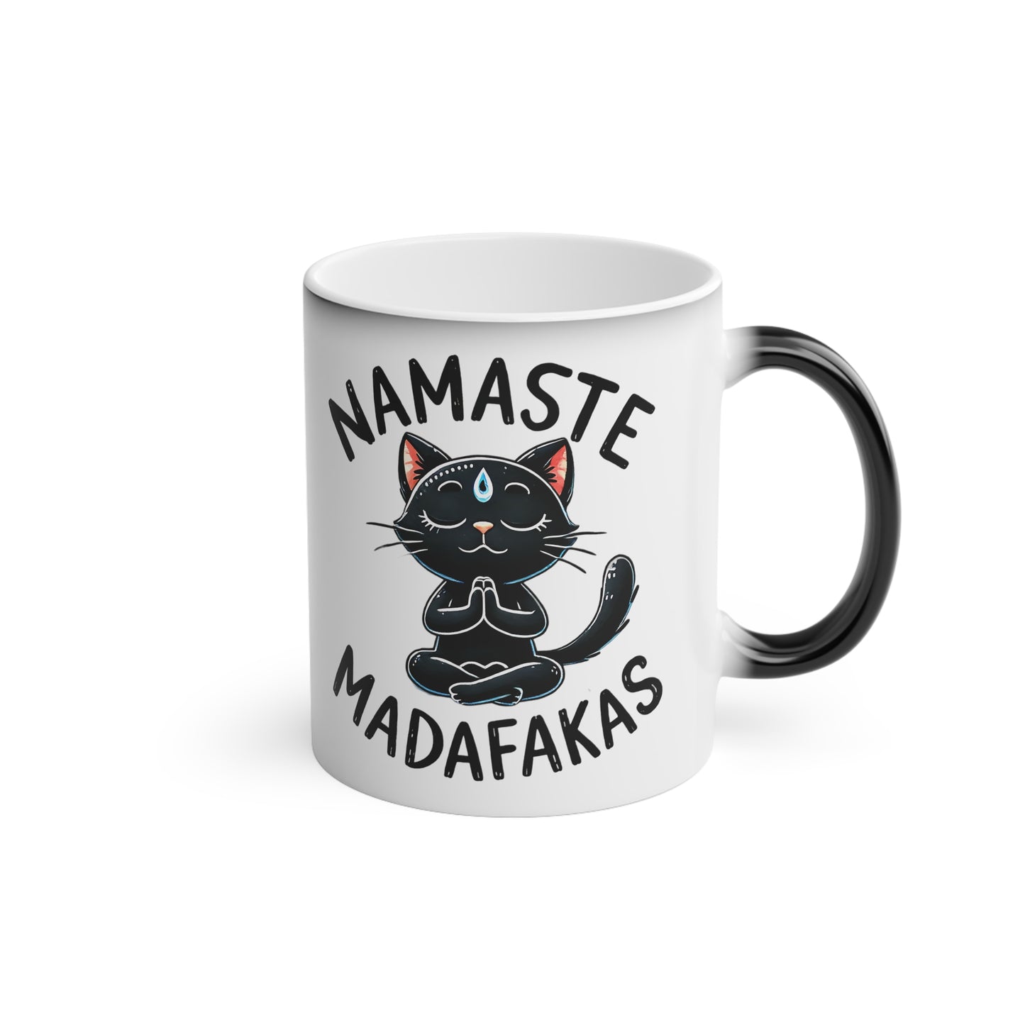 Namaste Madafakas Magic Mug - Color Changing Heat Sensitive Cup for Relaxation and Meditation