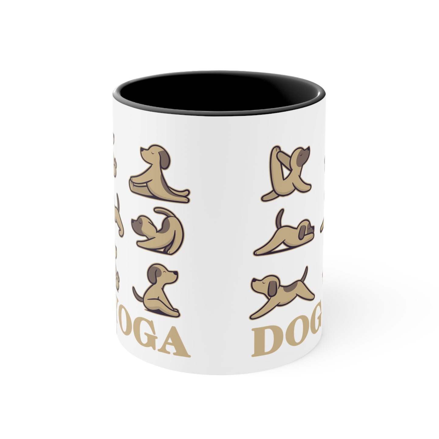 Dog Yoga Color Accent Mug 11oz - Zen Meditation Gift