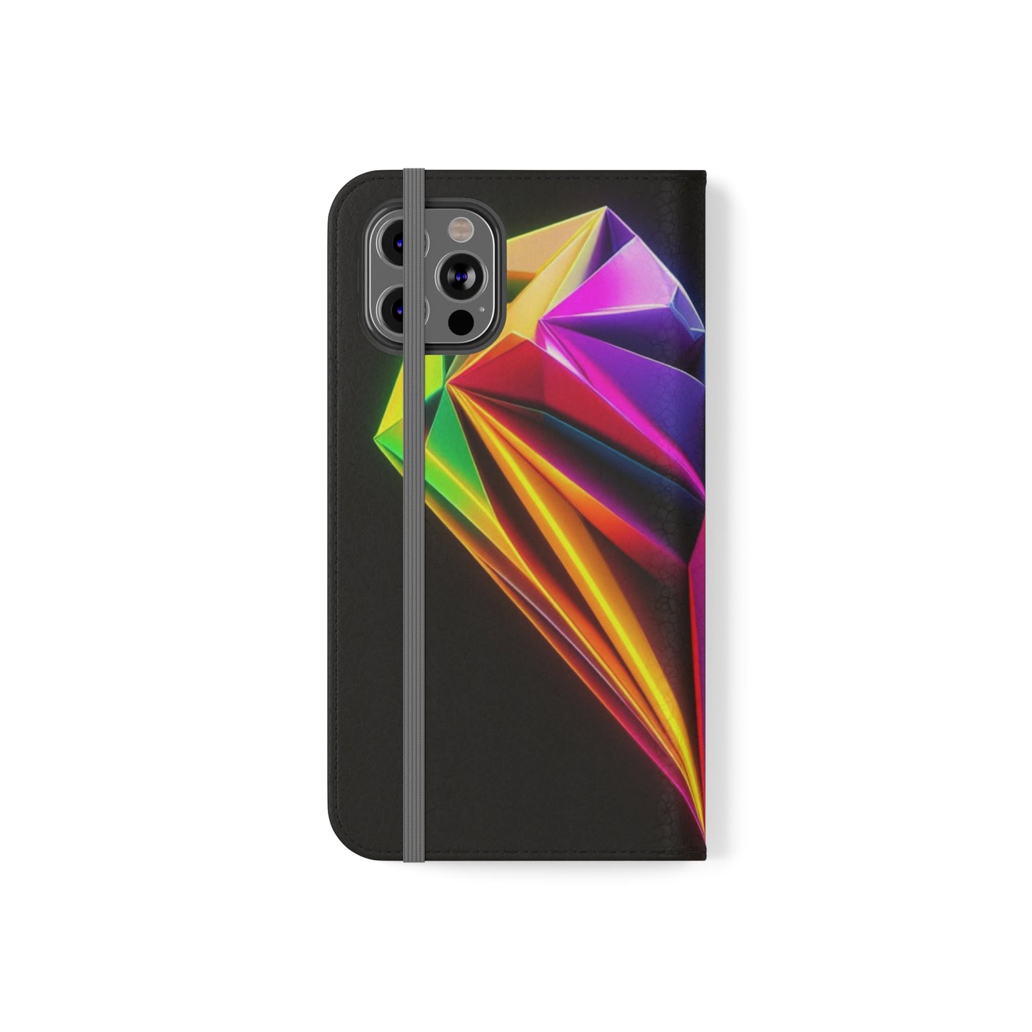 Origami Neon Heart Flip Cases - iPhone/Samsung