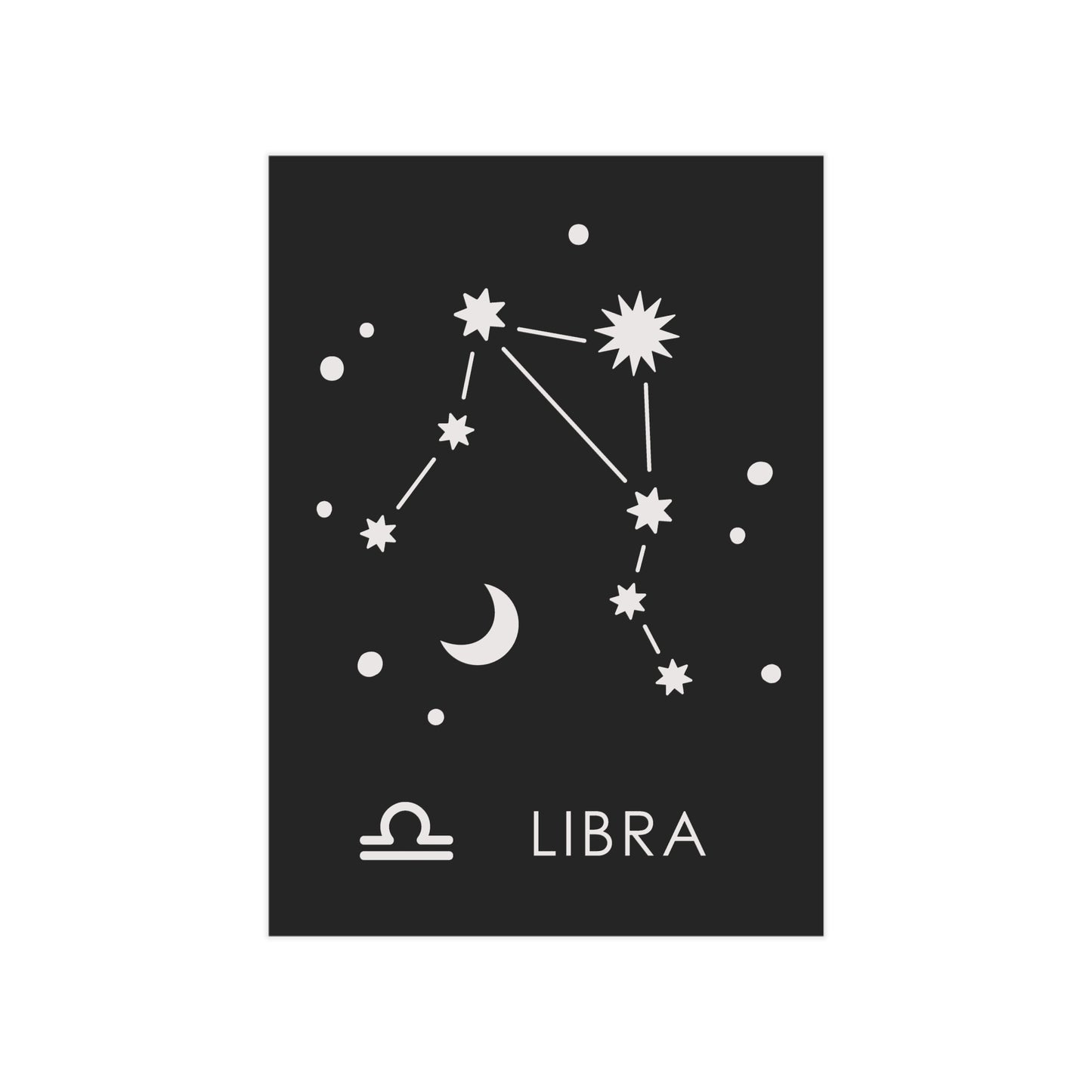 Libra Starmap Unframed Prints - black