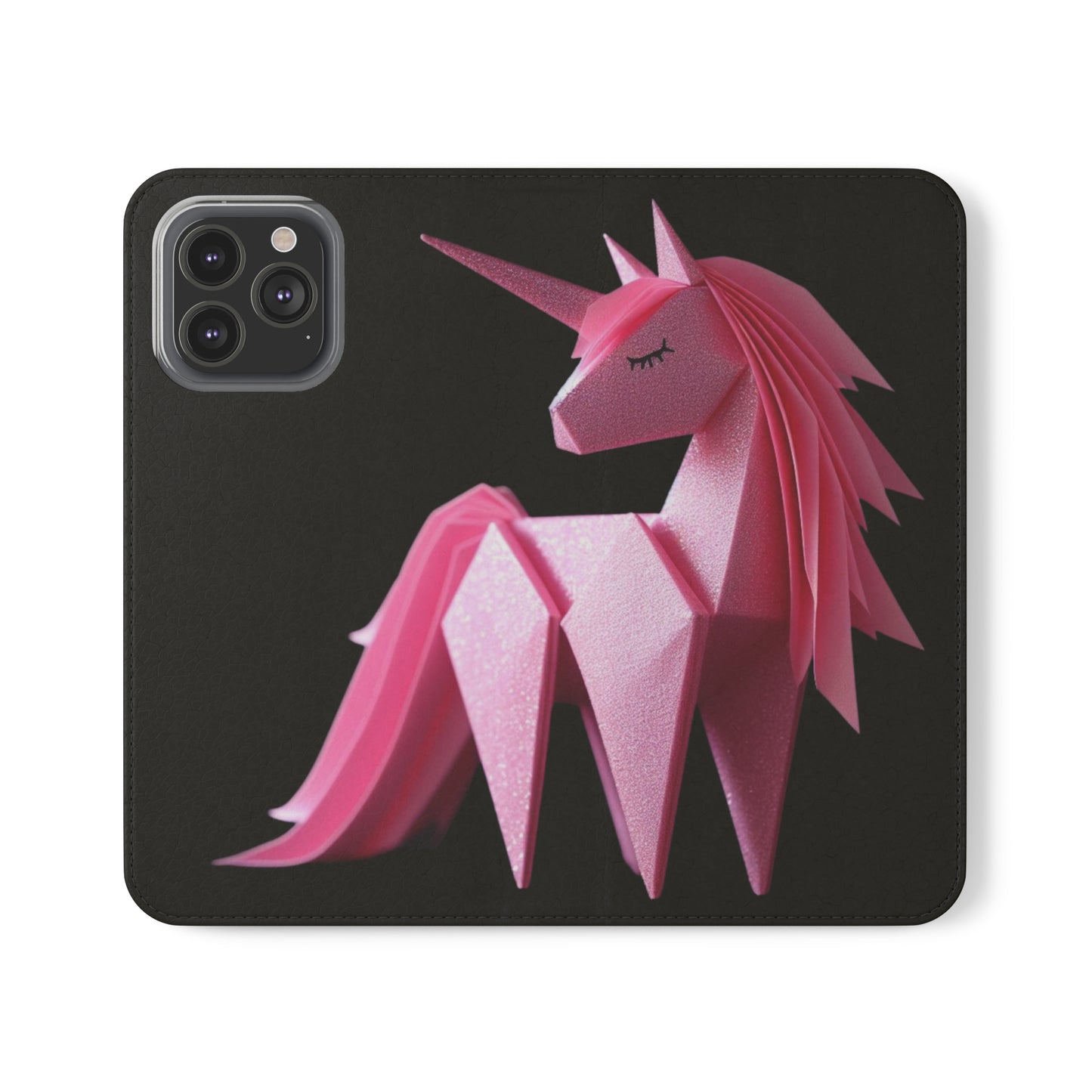 Origami Pink Unicorn Flip Cases iPhone/Samsung