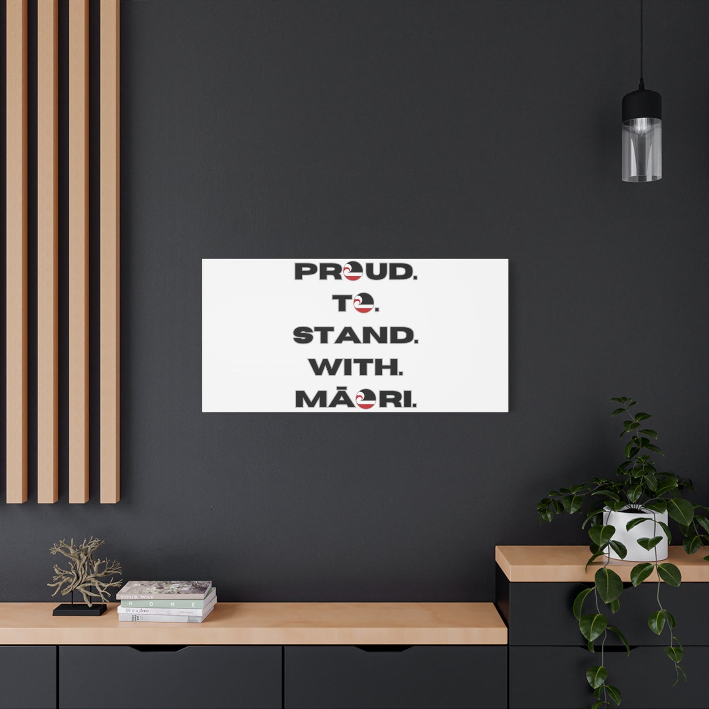 Proud. To. Stand. With. Māori. Classic Canvas - White