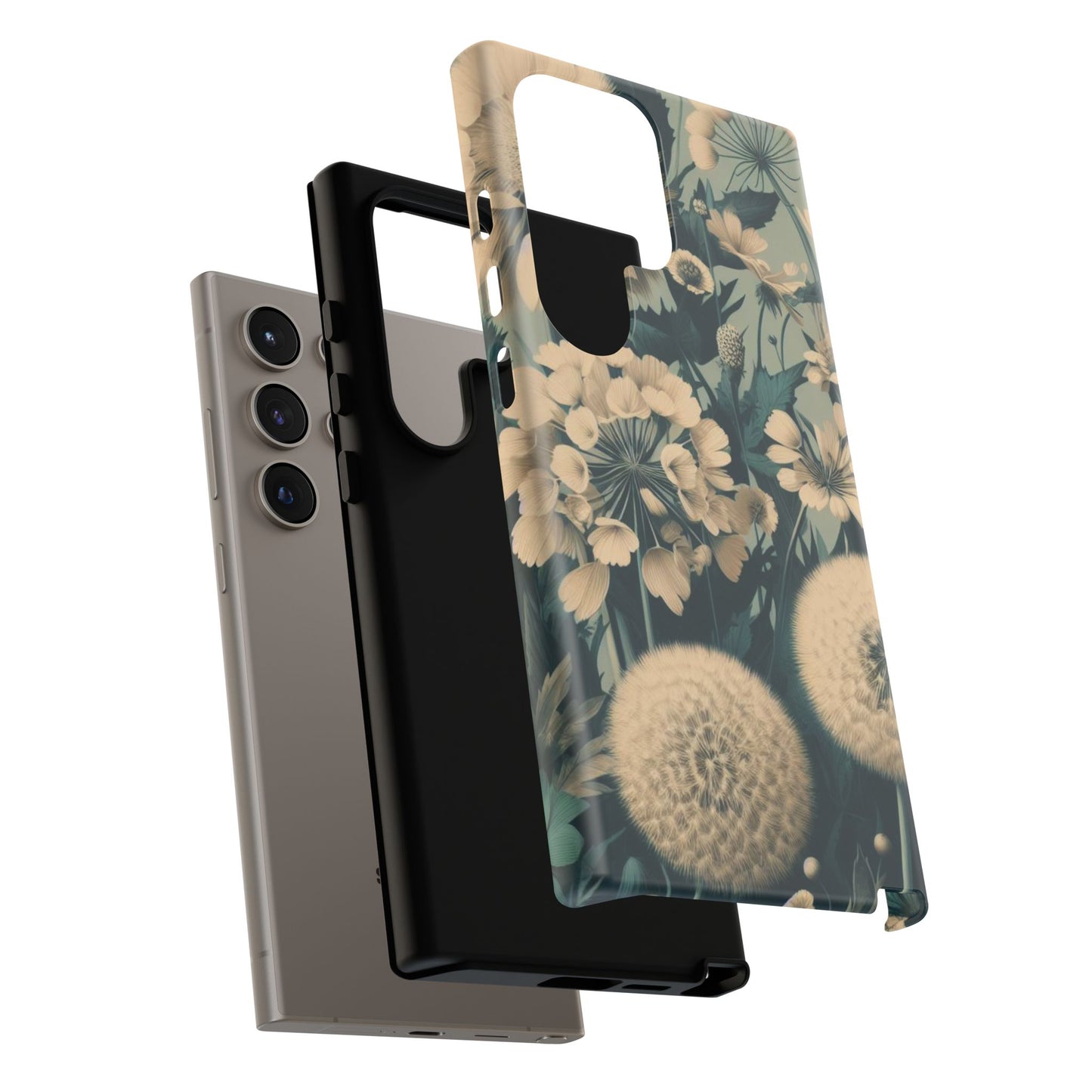 Blue & Cream Flowers Tough Cases iPhone/Google/Samsung