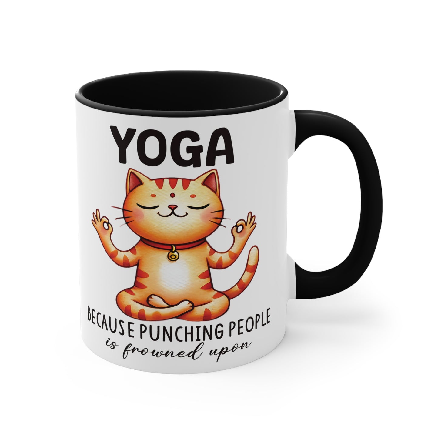 Punching People Color Accent Mug 11oz - Zen Meditation Gift