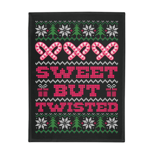 Ugly Christmas Sweater - Sweet But Twisted Plush Fleece Blanket