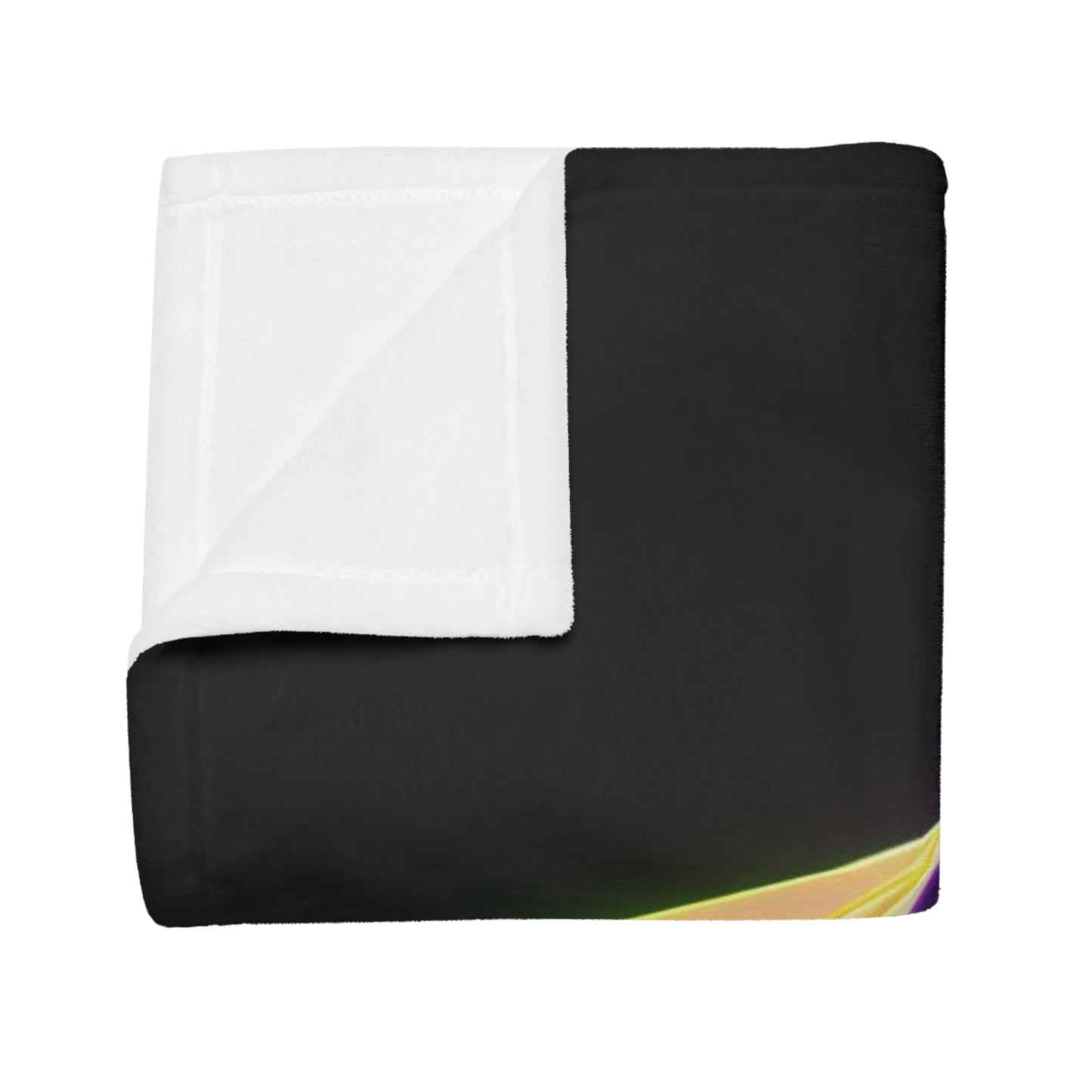 Origami Neon Heart Plush Fleece Blanket - Black