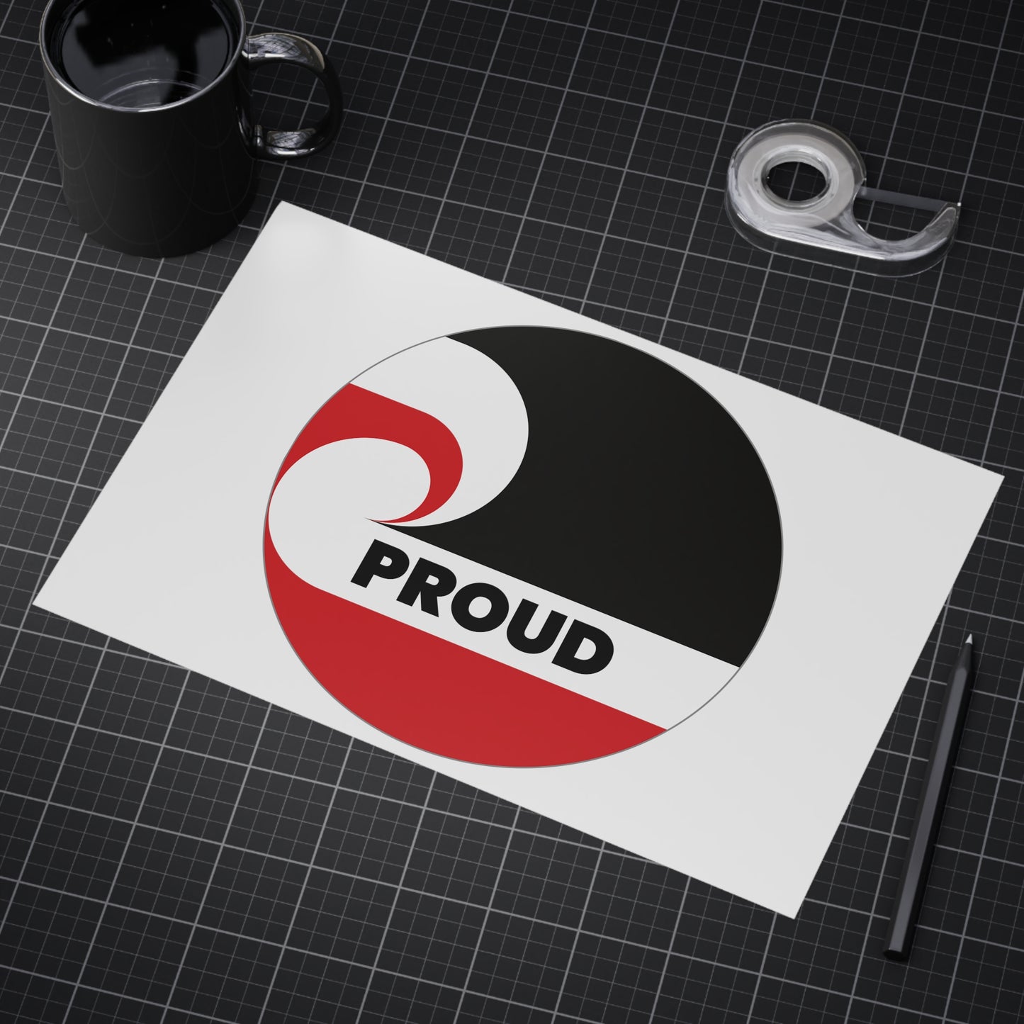 PROUD (circle) Unframed Prints - white