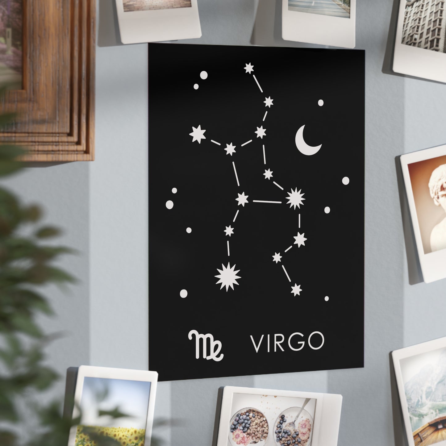 Virgo Starmap Unframed Prints - black