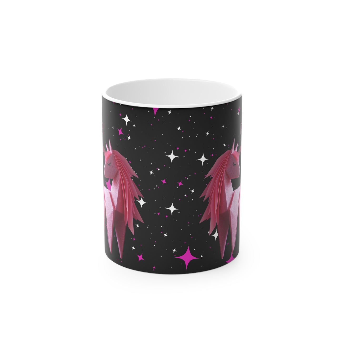 Origami Pink Unicorn Magic Mug