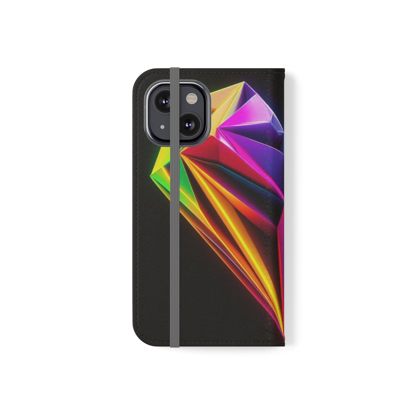 Origami Neon Heart Flip Cases - iPhone/Samsung