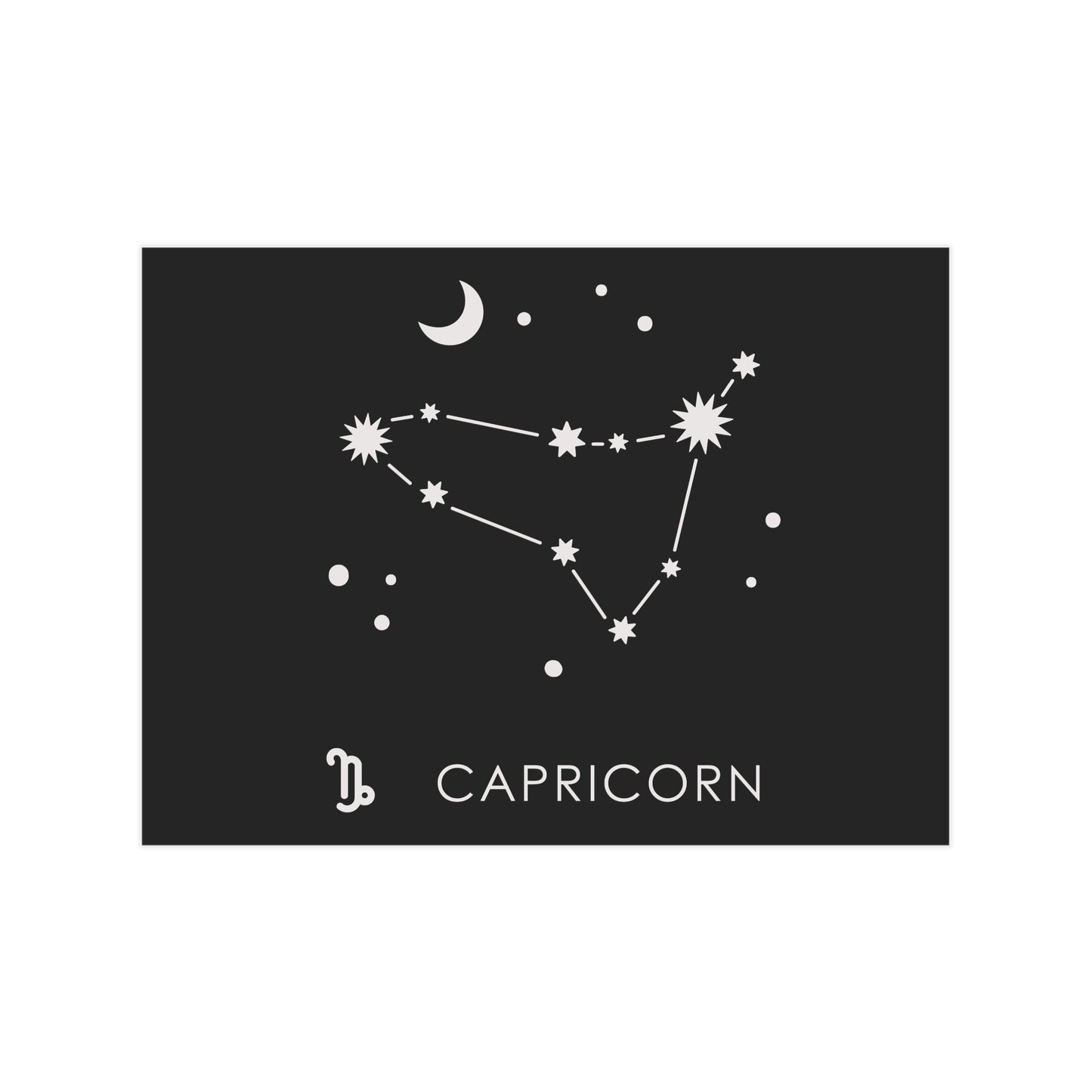 Capricorn Starmap Unframed Prints - black