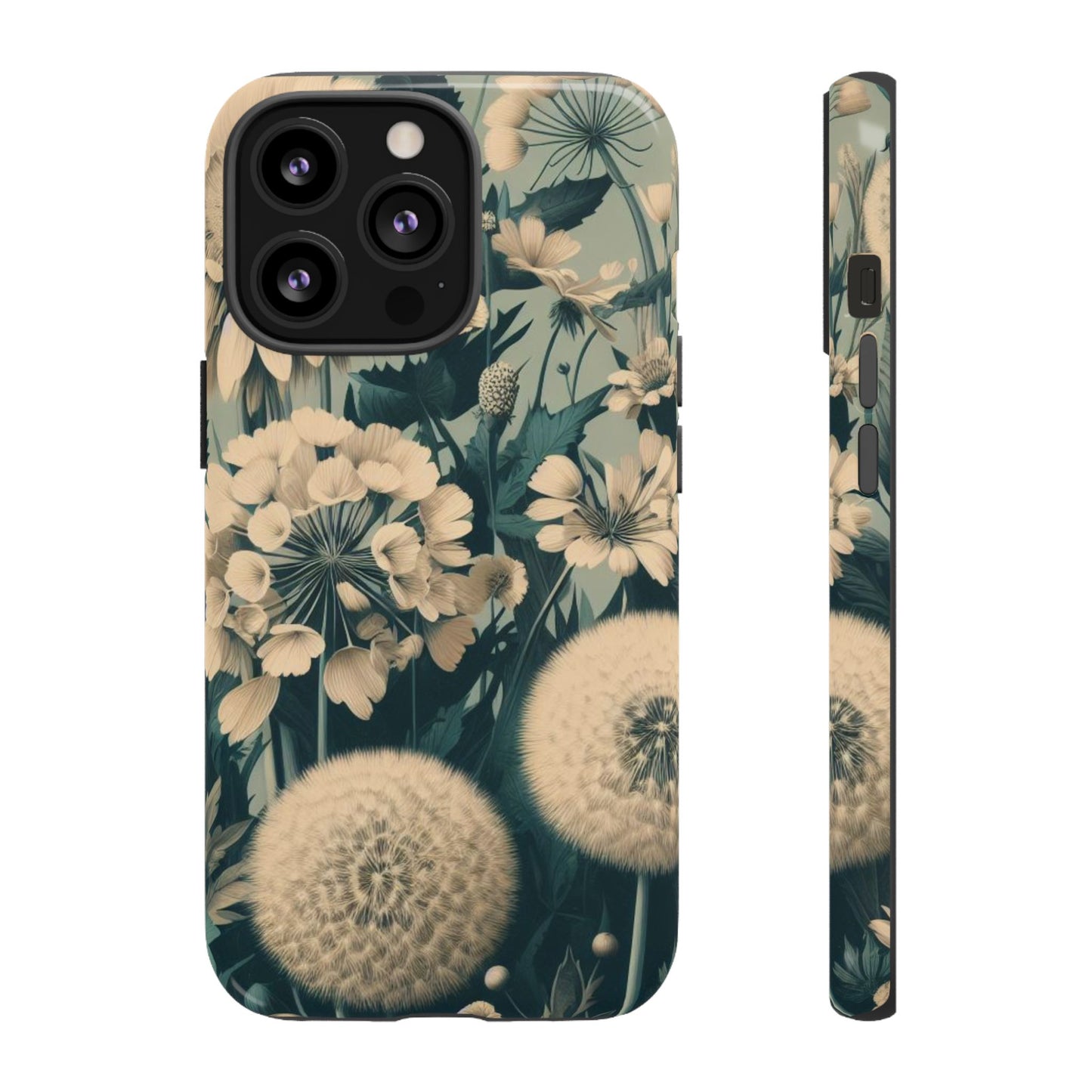 Blue & Cream Flowers Tough Cases iPhone/Google/Samsung