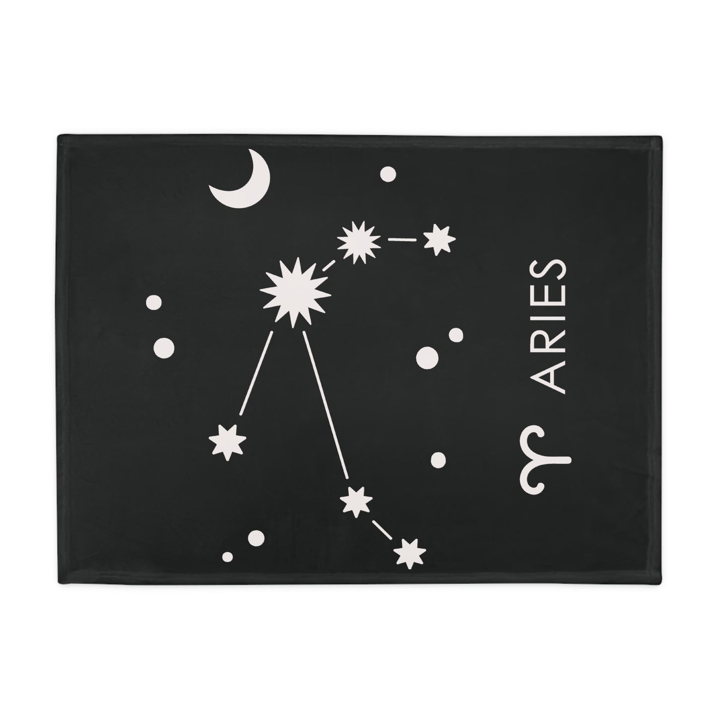 Aries Star Map Plush Fleece Blanket - black