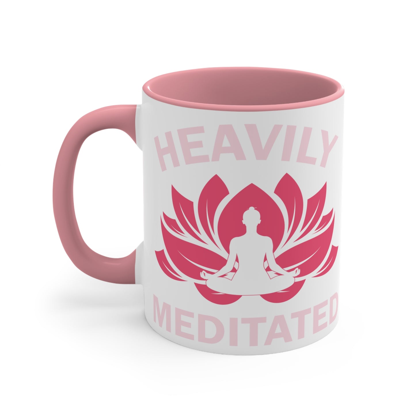 Heavily Meditated Color Accent Mug 11oz - Zen Meditation Gift