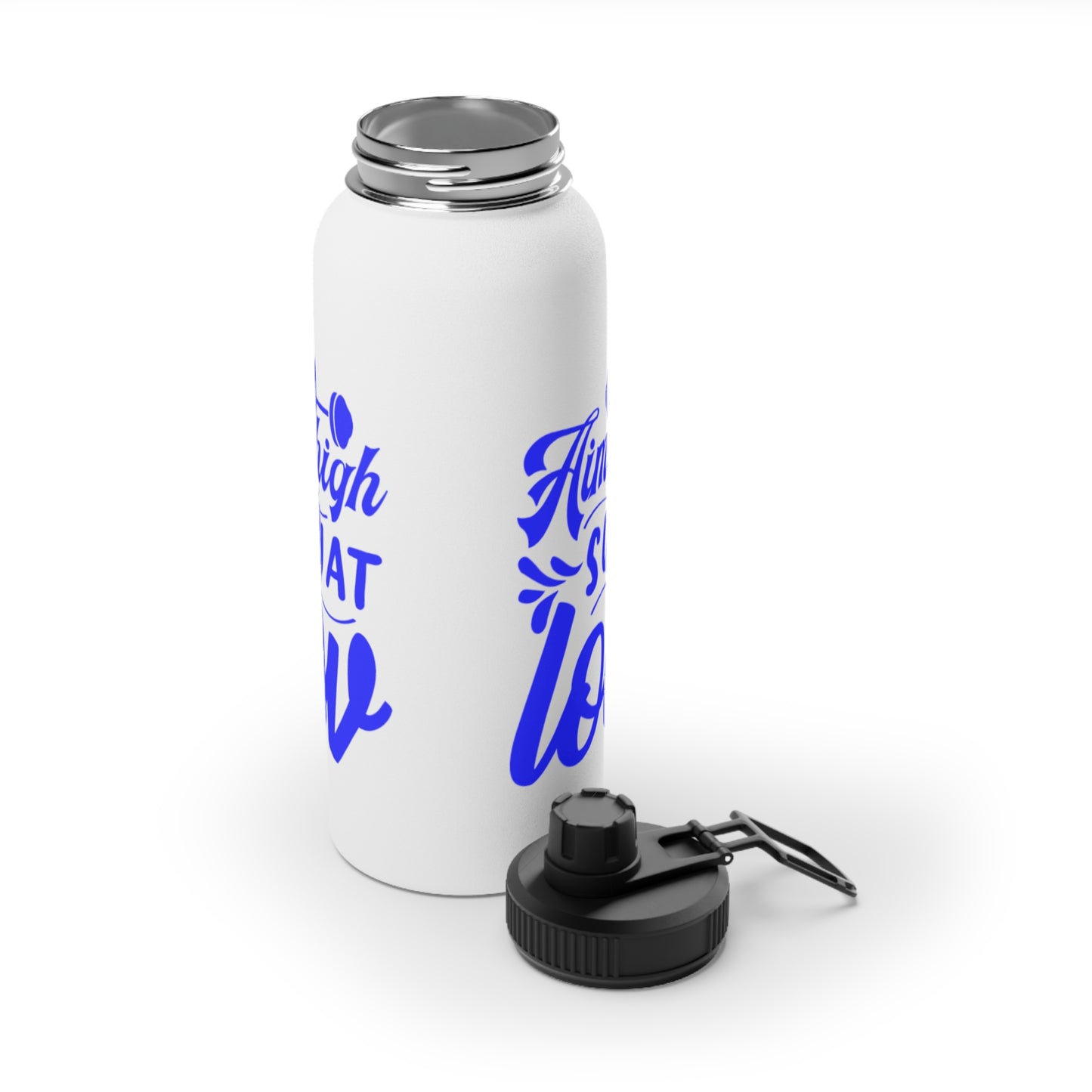 Aim High Squat Low Stainless Steel Sports Water Bottle - 3 sizes