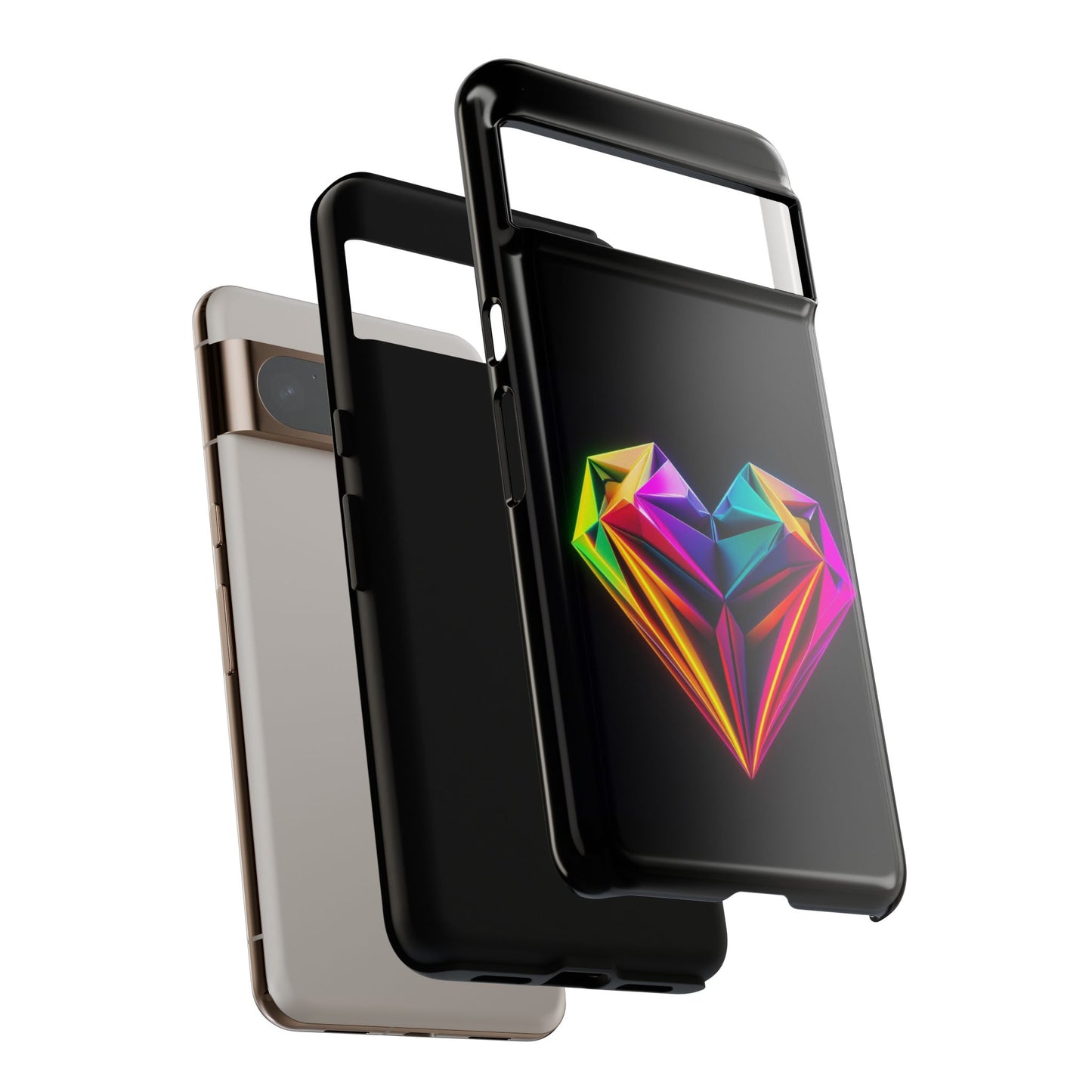 Origami Neon Heart Tough Cases iPhone/Google/Samsung