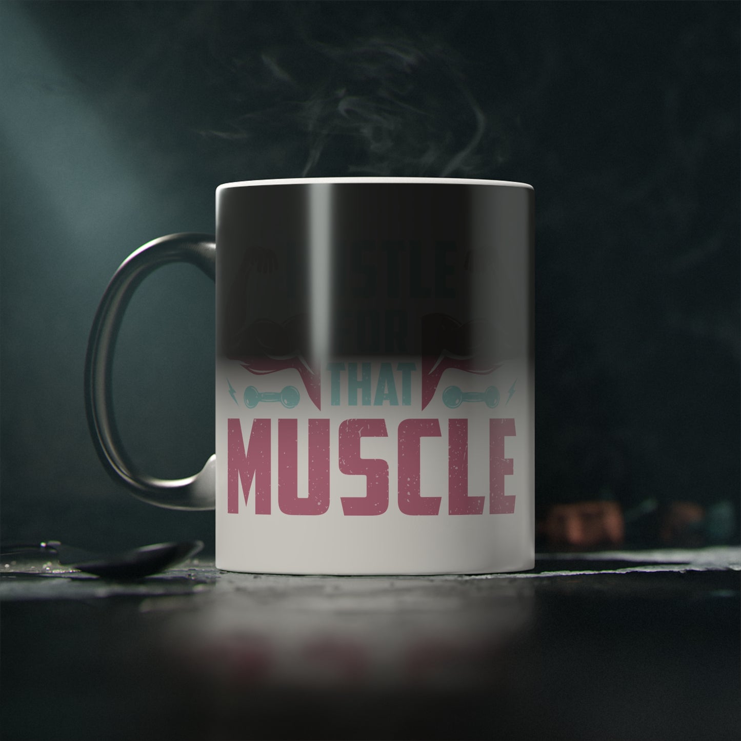 Hustle for the Muscle Magic Mug - Color Changing Mug for Fitness Enthusiasts